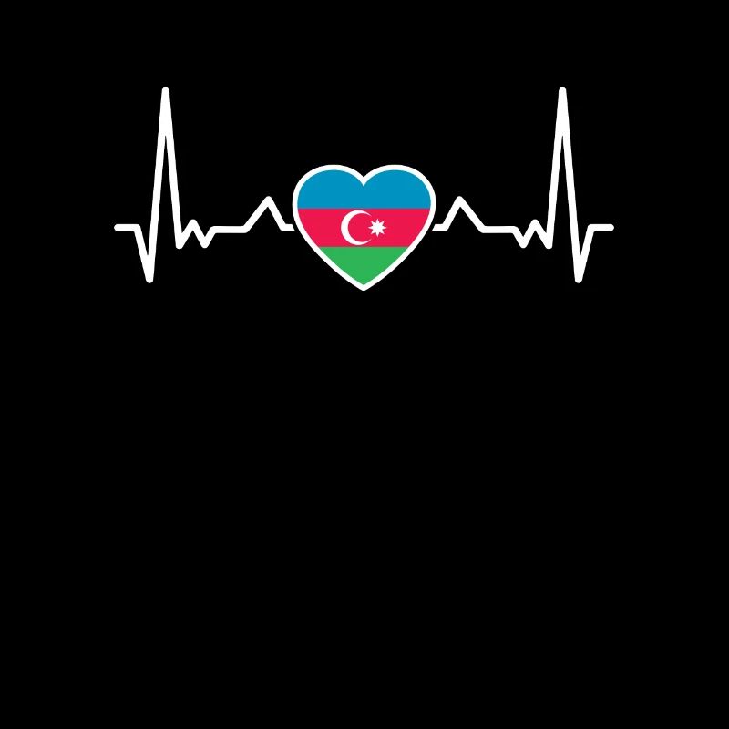 Aserbaidschan Herzschlag Flagge Azerbaijani