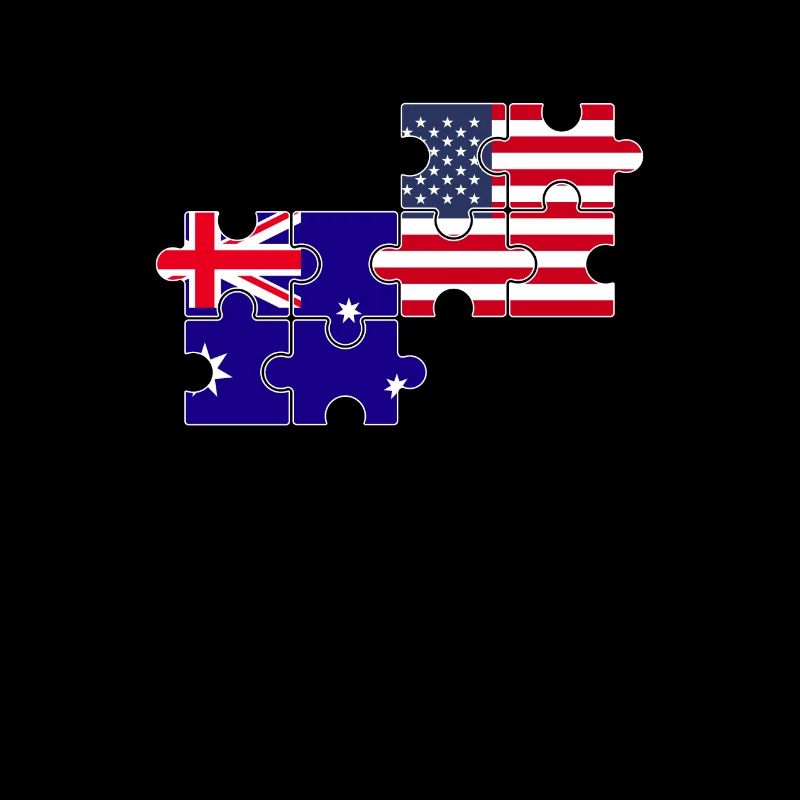 Australia USA Flag American Australian