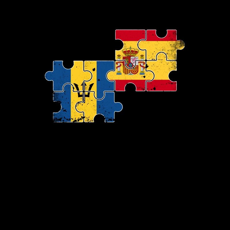 Barbade Espagne Vintage Drapeau