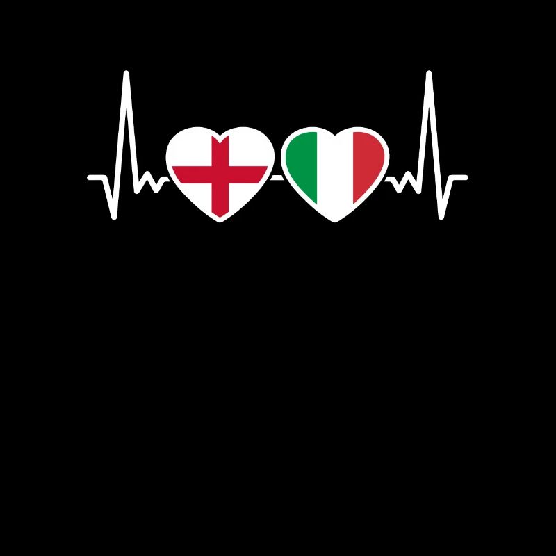 Angleterre Italie Battement de cœur Drapeau Anglais