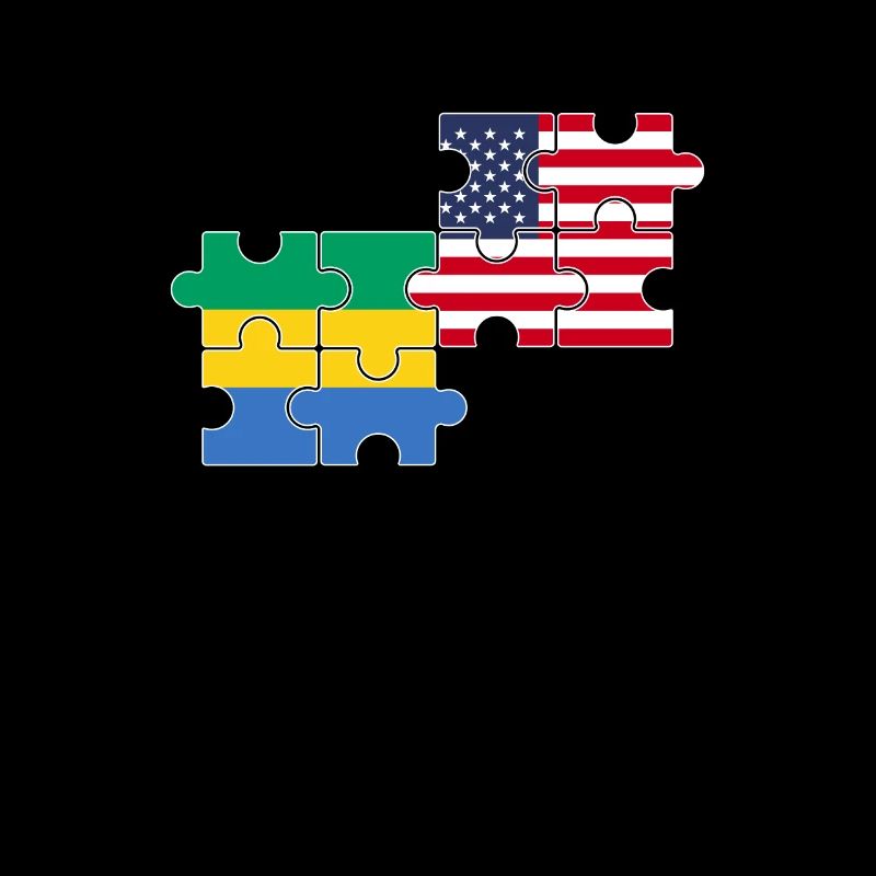 Gabon USA Flag American Gabonese