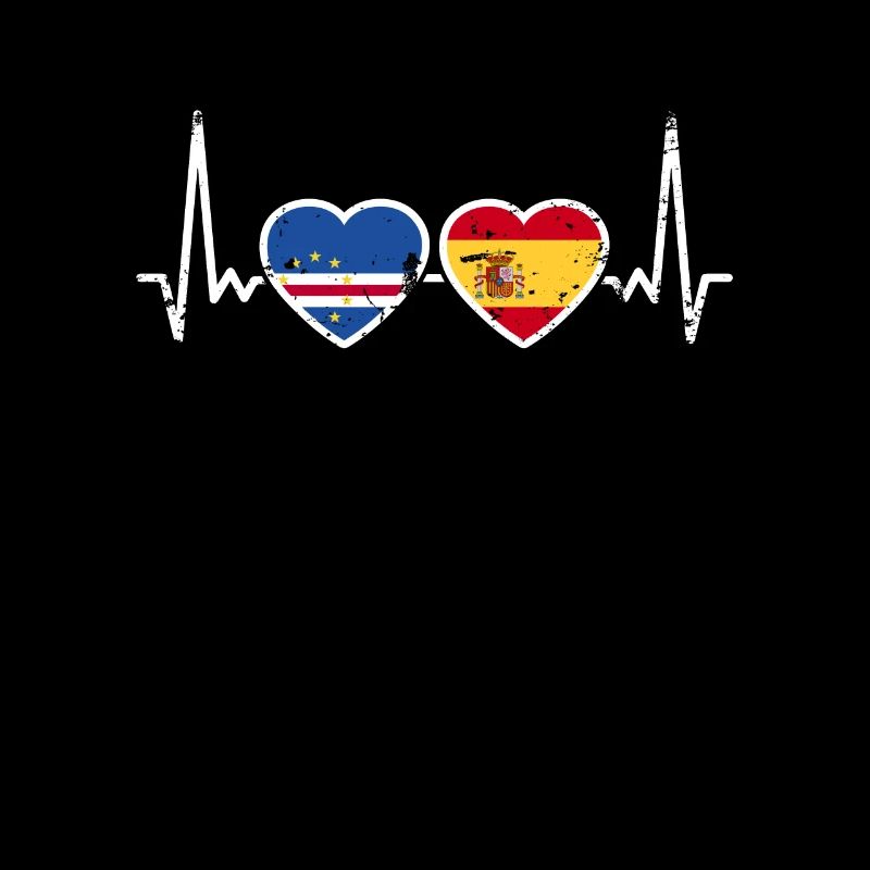 Cap-Vert Espagne Vintage Heartbeat Flag