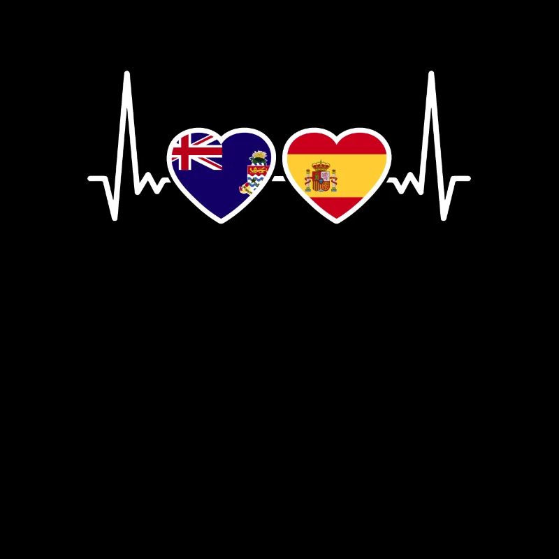 Îles Caïmans Espagne Heartbeat Flag Espagnol