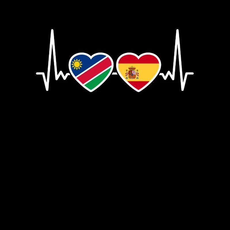 Namibia Spain Heartbeat Flag Namibians