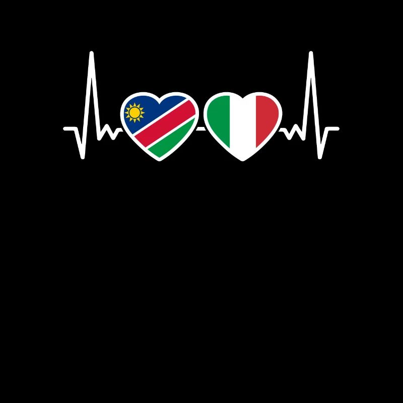 Namibia Italy Heartbeat Flag Namibians