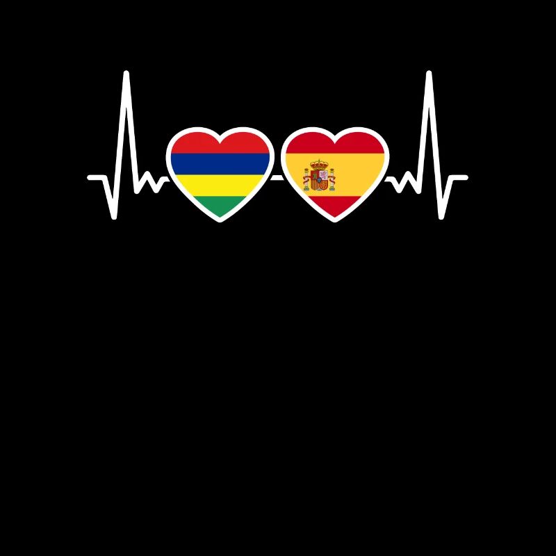 Mauritius Spanien Herzschlag Flagge Mauritier