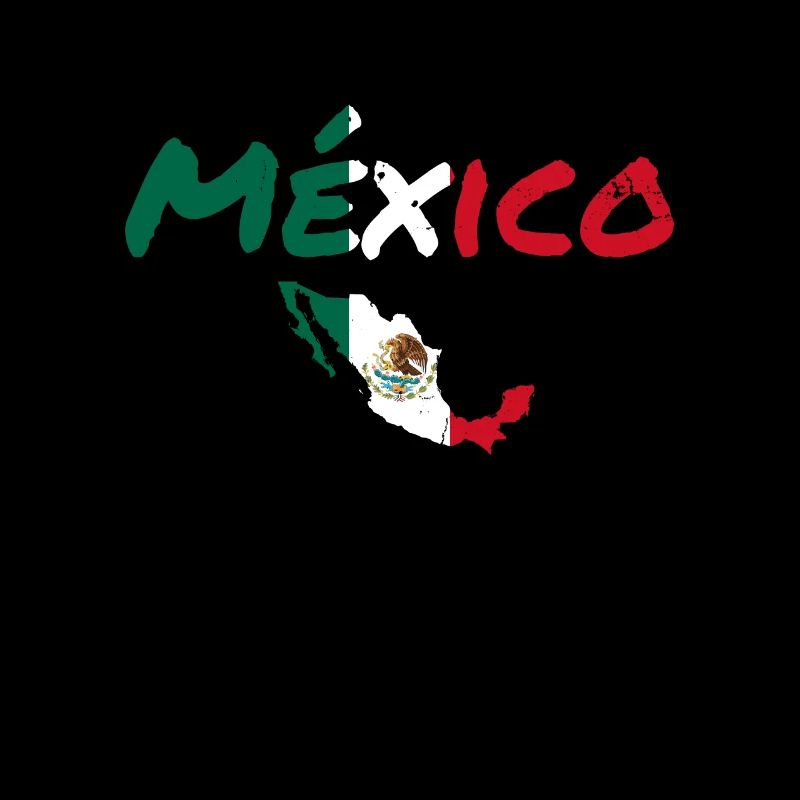 México Vintage Carte Mexique Drapeau mexicain