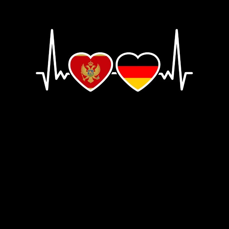 Montenegro Germany Heartbeat Flag