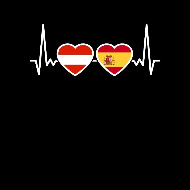Austria, Spain, Heartbeat, Flag, Austria,