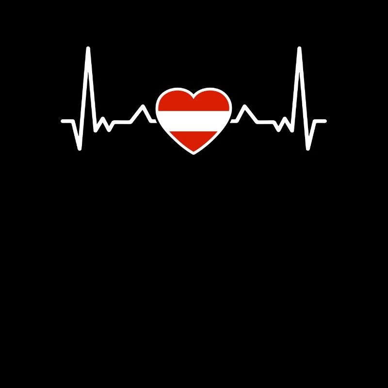 Austria Heartbeat Flag Austrian