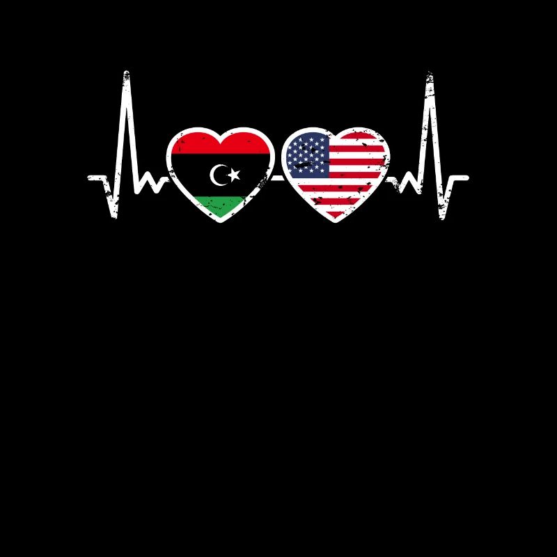 Libye USA Vintage Heartbeat drapeau libyen