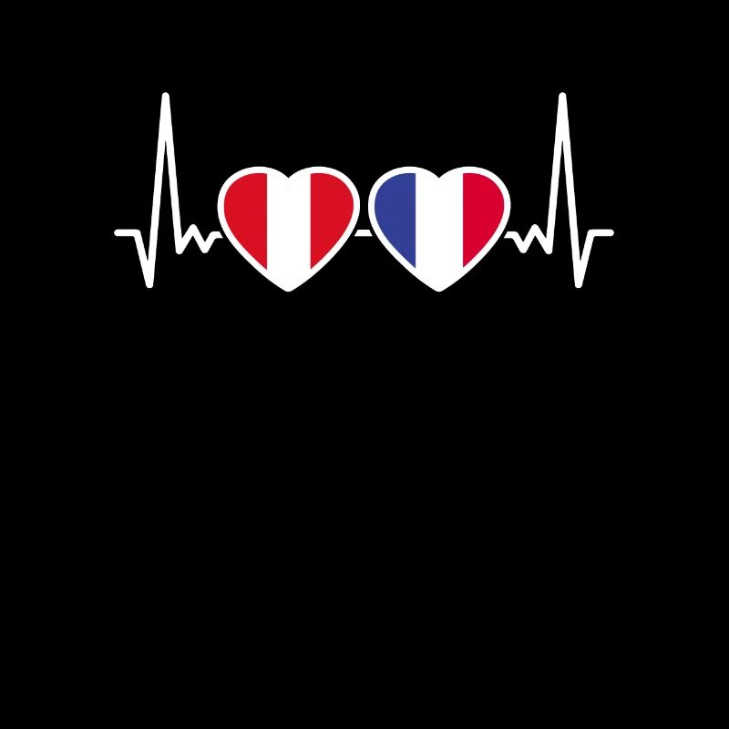 Peru France Heartbeat Flag Peruvian