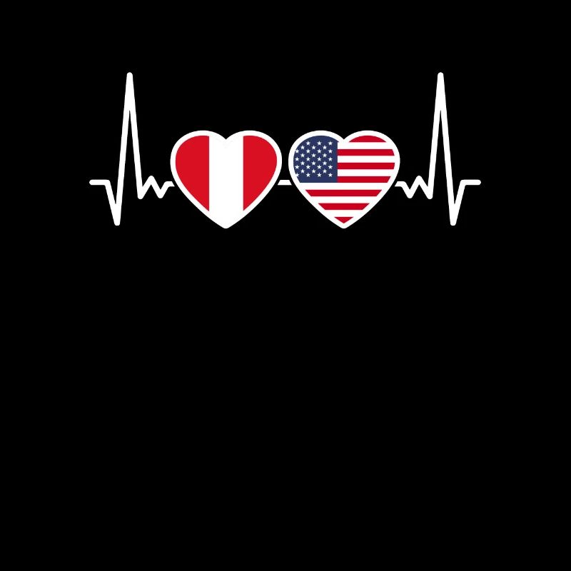 Peru USA Heartbeat Flag American Peruvian
