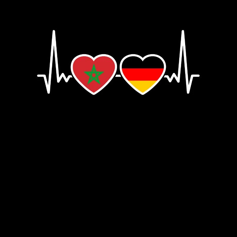 Morocco Germany Heartbeat Flag Moroccan