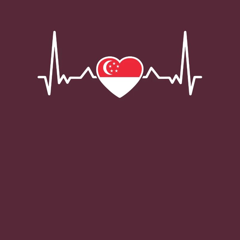 Drapeau de Singapour Heartbeat Singapour