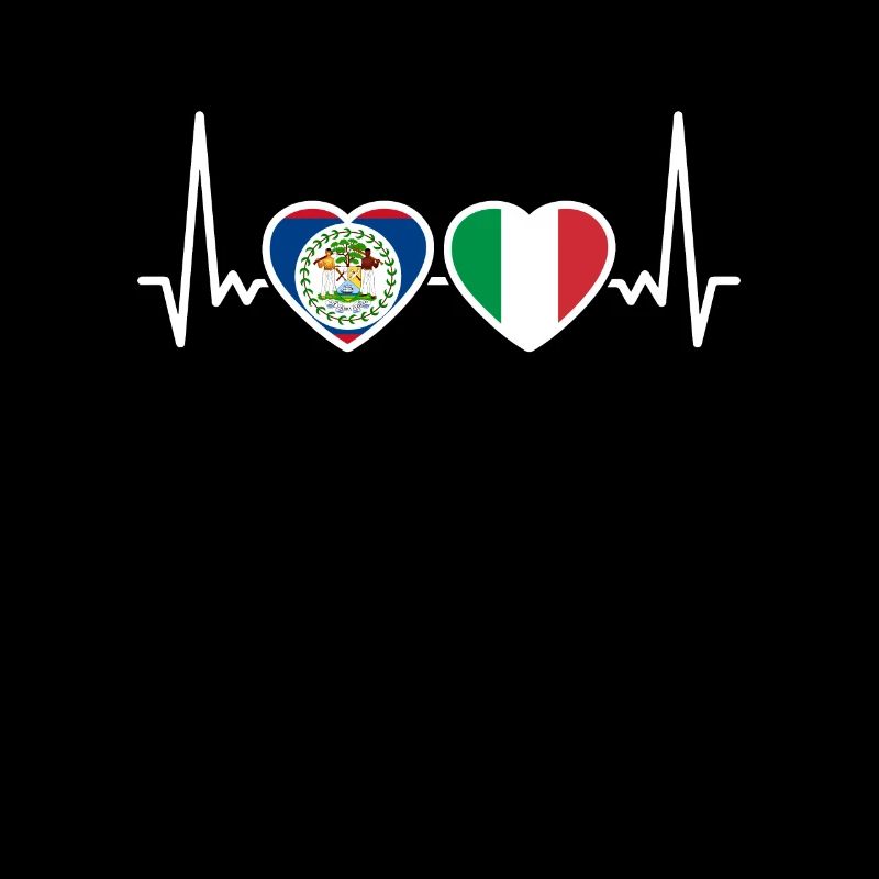 Belize Italien Herzschlag Flagge Belizer
