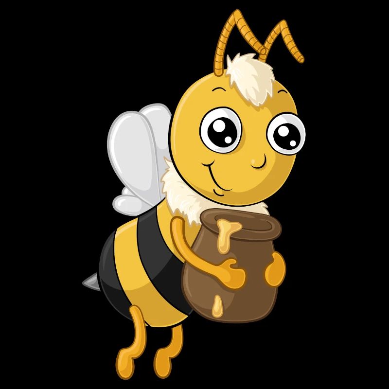 Hardworking cartoon honey bee
