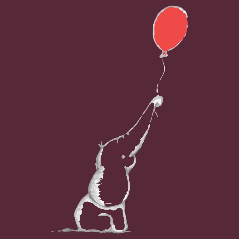 junger Elefant mit Luftballon Baby | Geschenkidee