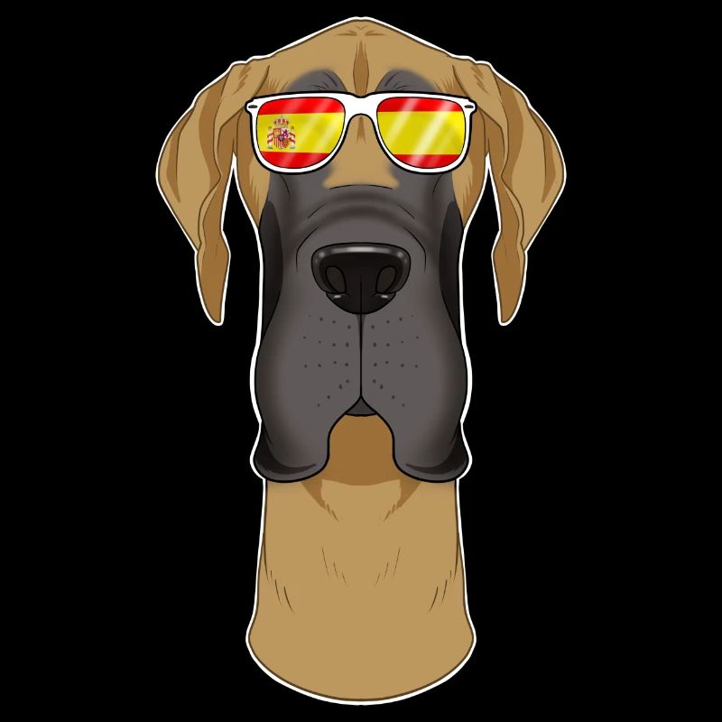 Great Dane I Espagne Lunettes de soleil I Drapeau espagnol