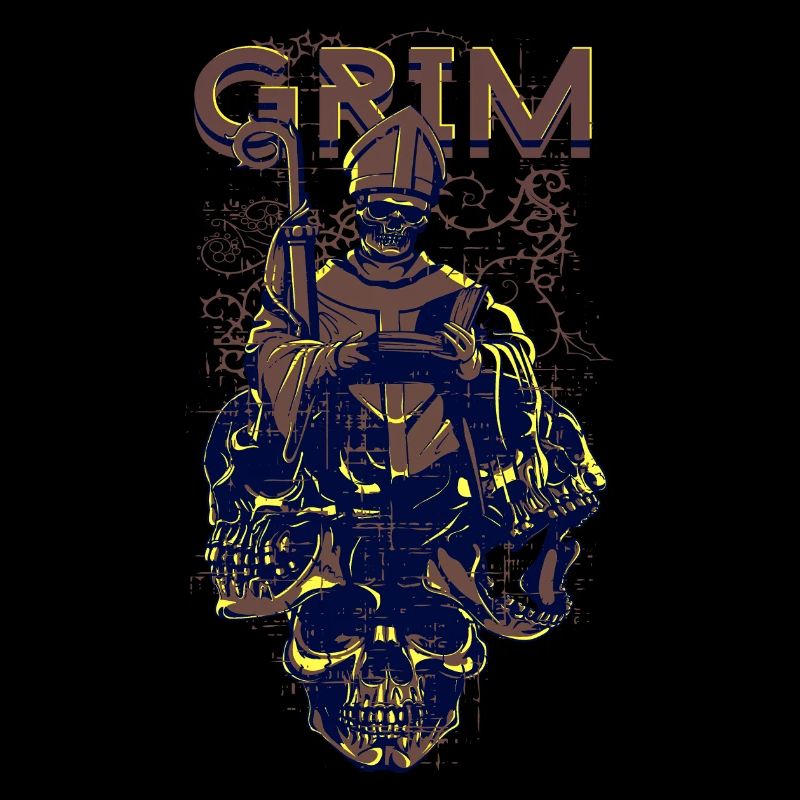 Ein unheimlich Grim mit Schädel Skelett Design