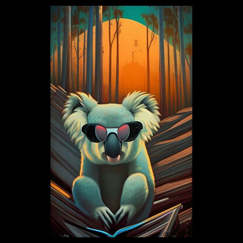 Zeichnung eines kühlen Koalas mit Sonnenbrille