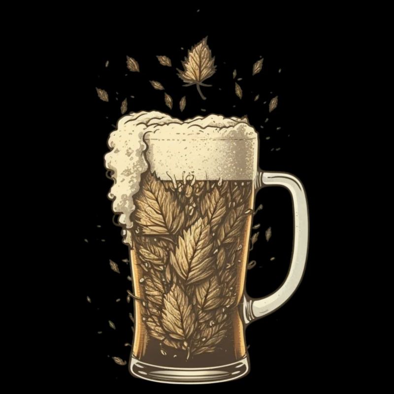 Hops in a craft beer glass