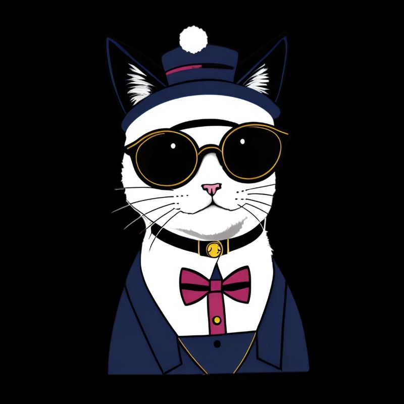 Coole Katze mit Brille