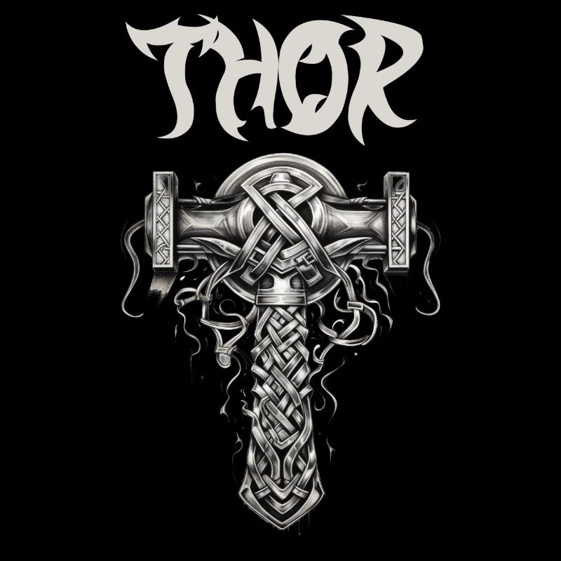 Thor's Hammer Knot Pattern Norse Mythology