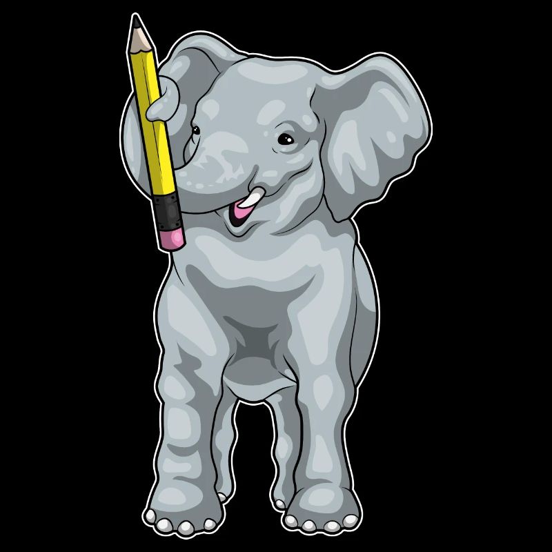 Elefant Schüler Bleistift Schule