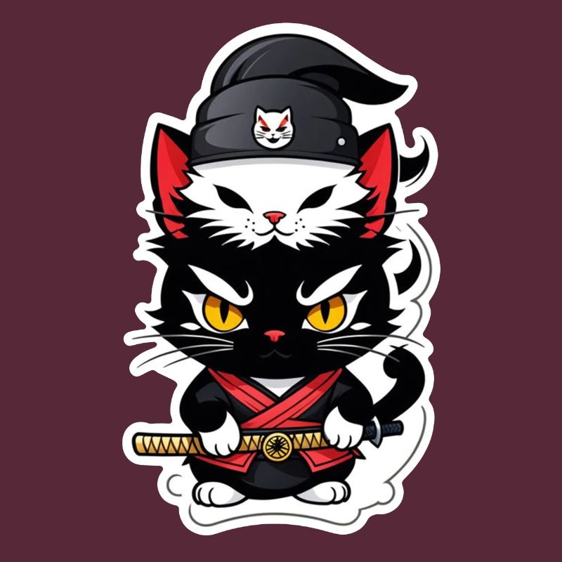 chat ninja - chaton samourai