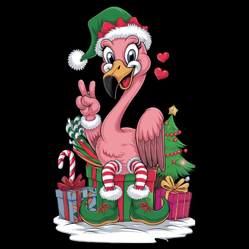 Flamingo Elfe Weihnachten Friedenshand