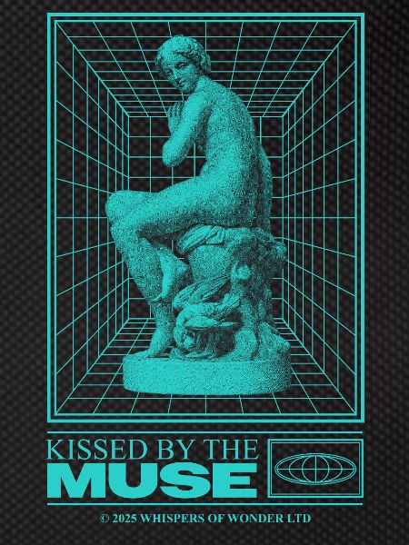 Neon statue in cyberspace