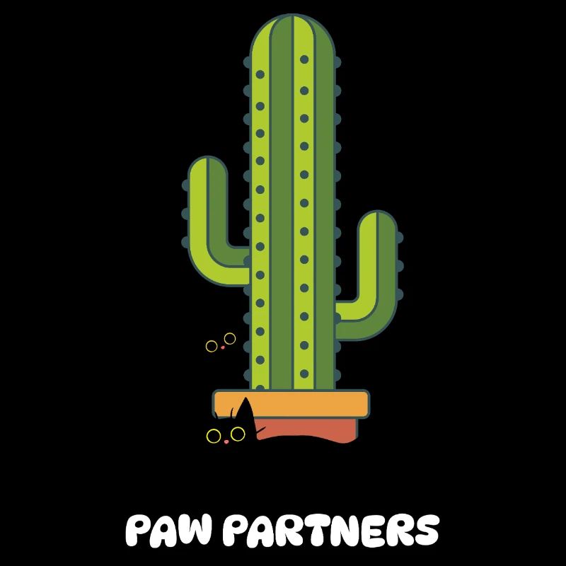 Les deux chats amis et complices à côté du cactus