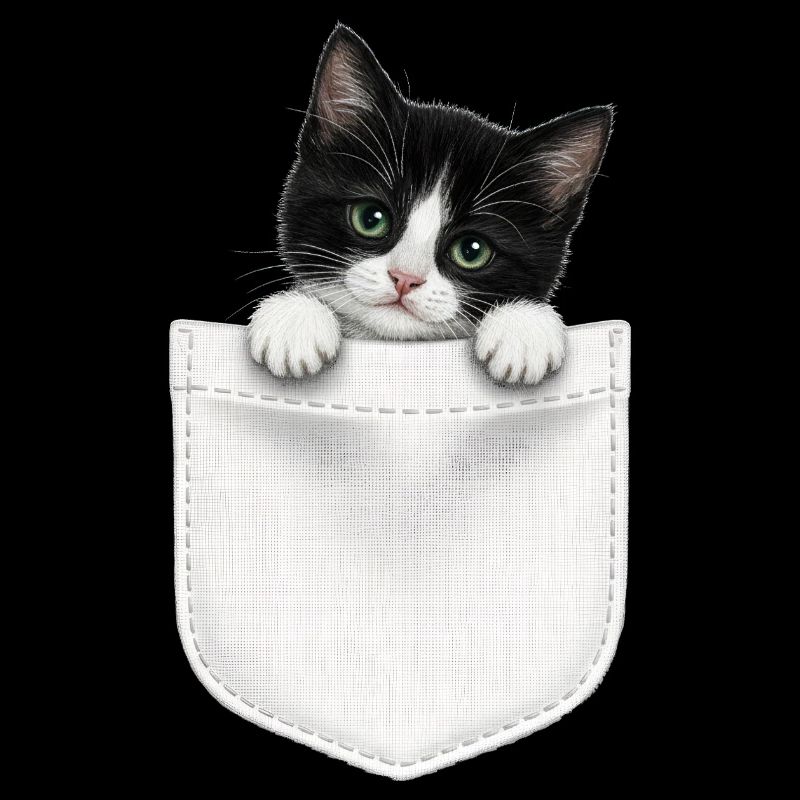 Cat Pocket jette un coup d’œil à un chat mignon dans la poche