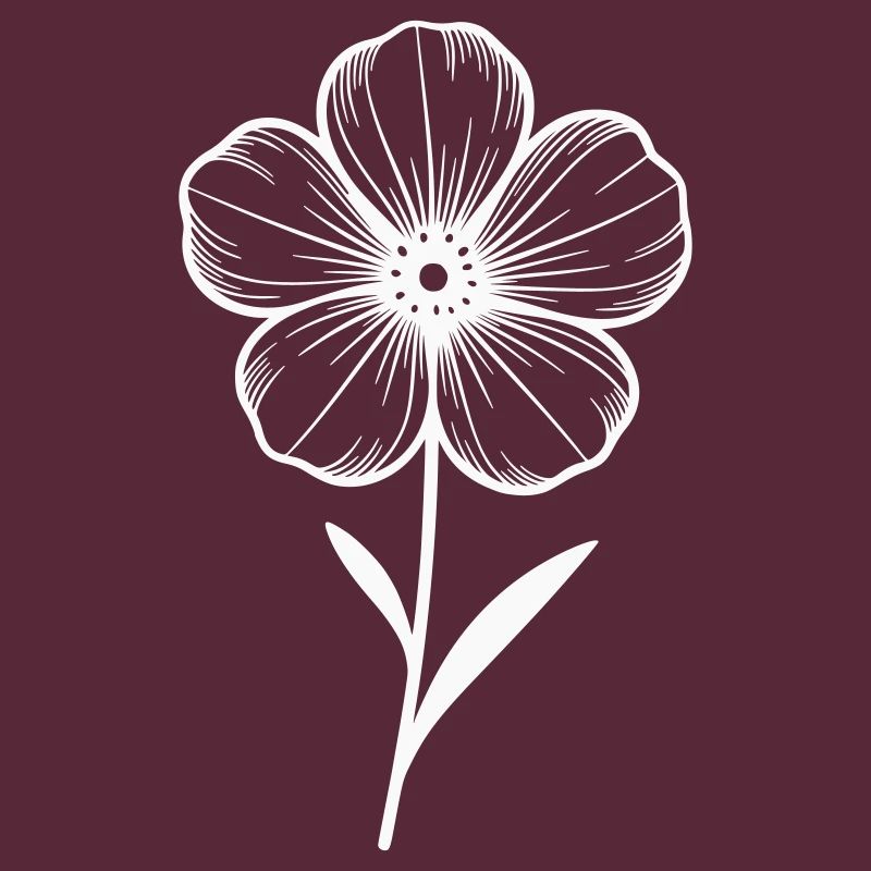 Fleur blanche graphique - variable de couleur