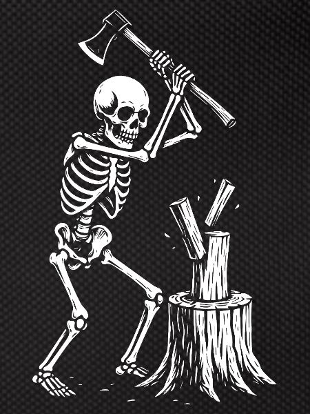 Skeleton Lumberjack Silhouette