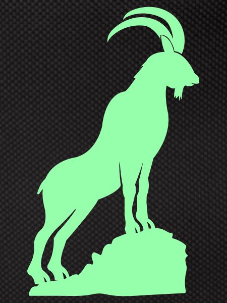 Goat Silhouette on Rock Mint