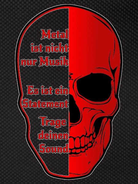 Halbskull Metal-Statement Rot Schwarz