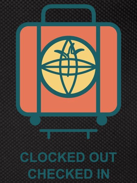 Clocked Out Checked In Koffer