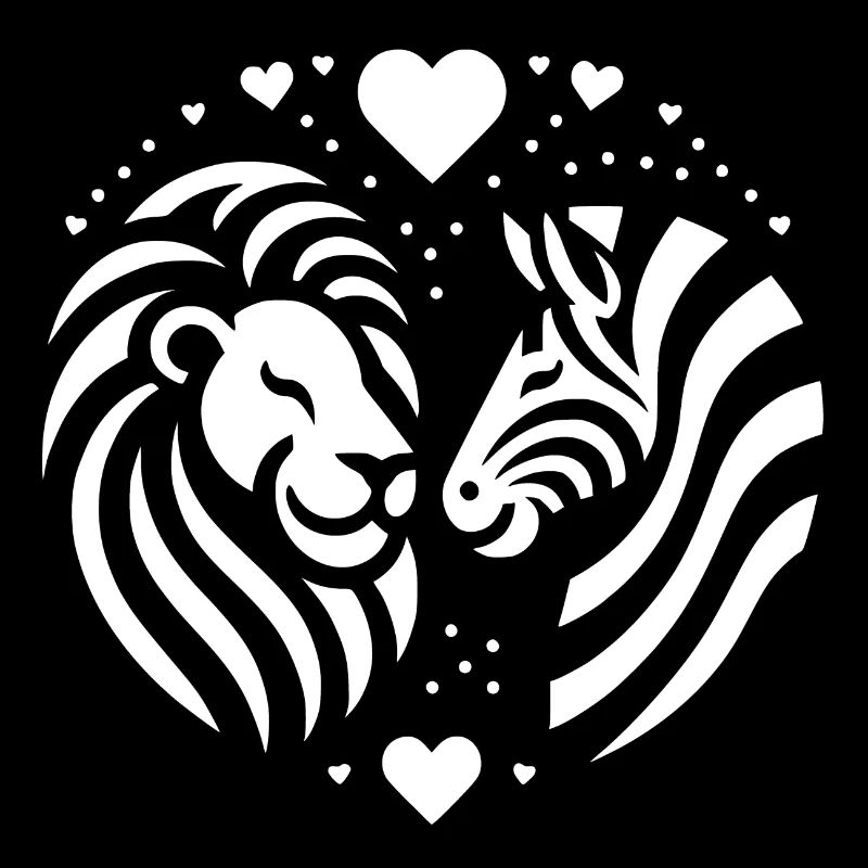 Löwe und Zebra Liebe und Freundschaft