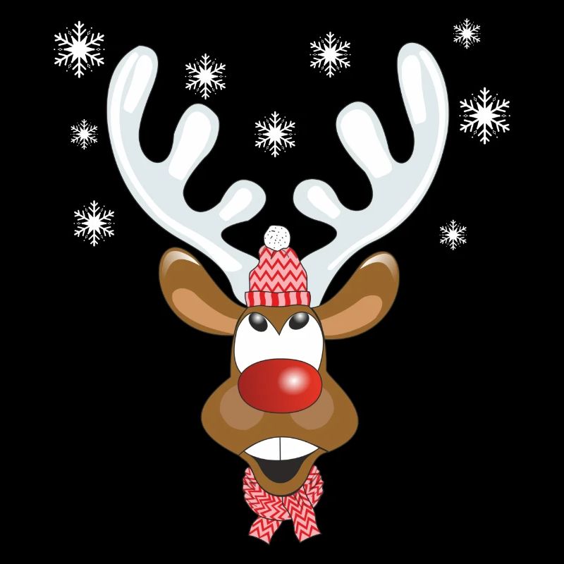 Reindeer Rudolf with hat and scarf, Rudolph