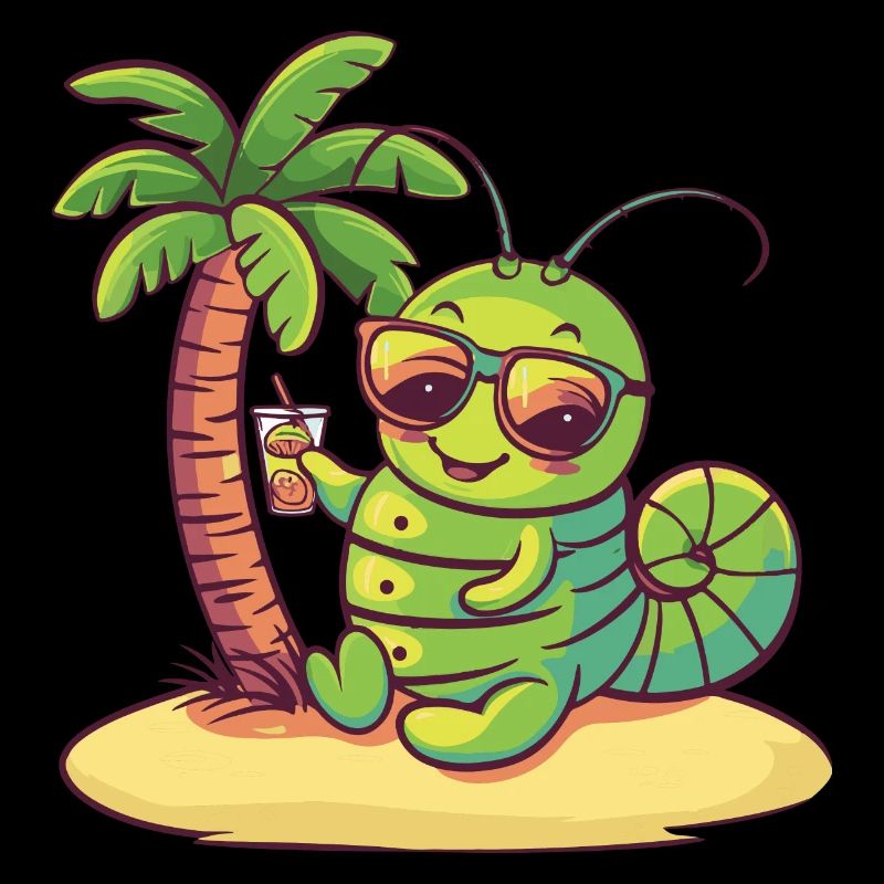 Worm Summer Beach Vacation