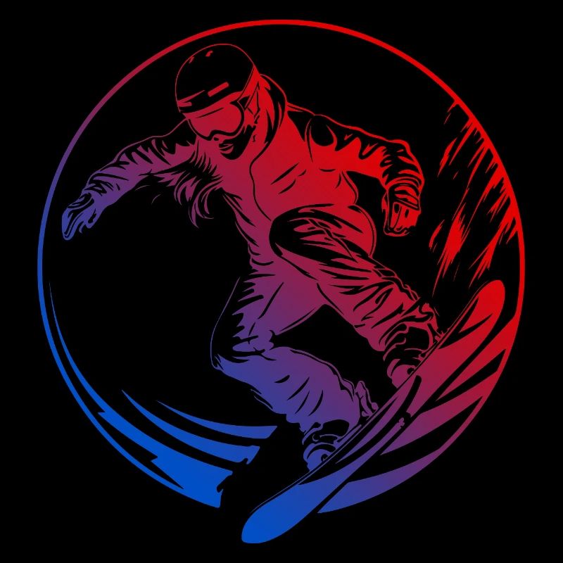 Snowboarding Silhouette Colorful