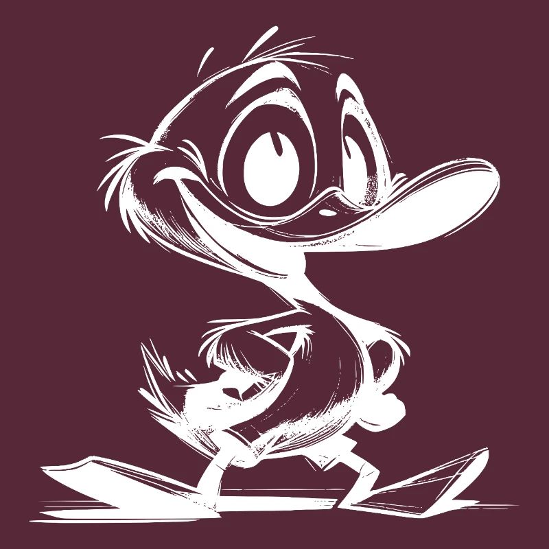 Bébé canard avec dessin de coup de bec géant