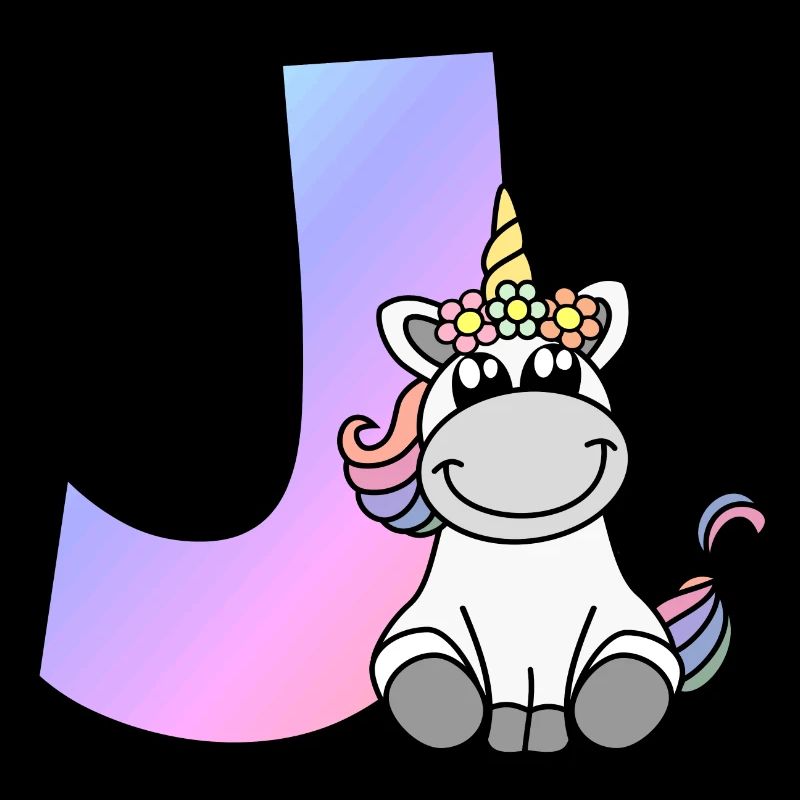 Einhorn Buchstabe J