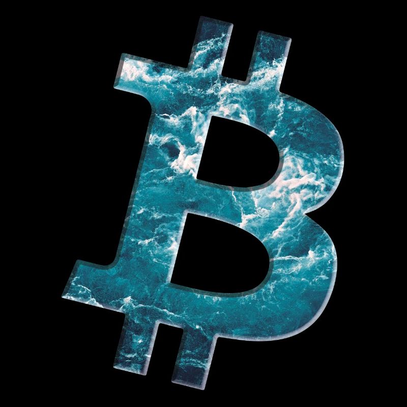 Bitcoin Logo Wasser Textur