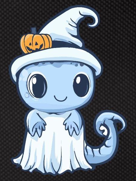 Lizard Halloween Comic Ghost