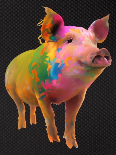 Farbenfrohes Schwein