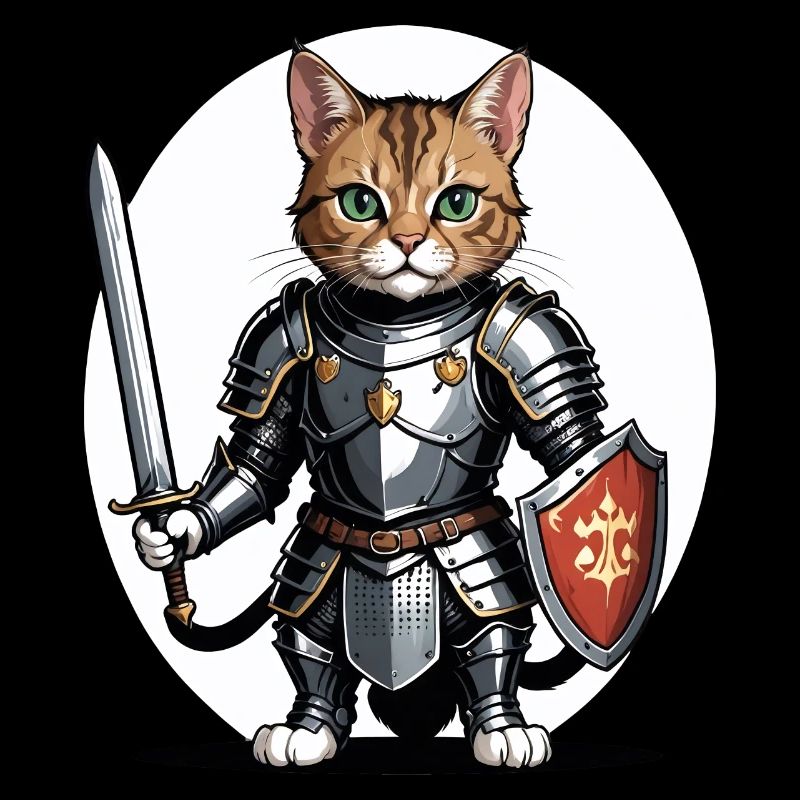 Cat Ritter Knight Katze Geschenk Mittelalter