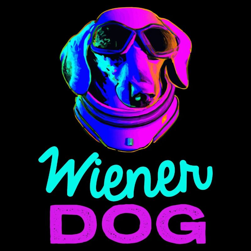 Viennese Dog Synthwave Dog Gift Retro